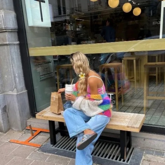 Trendy New ⭐️Color-block Crochet Sweater Cardigan - Picture 7 of 12